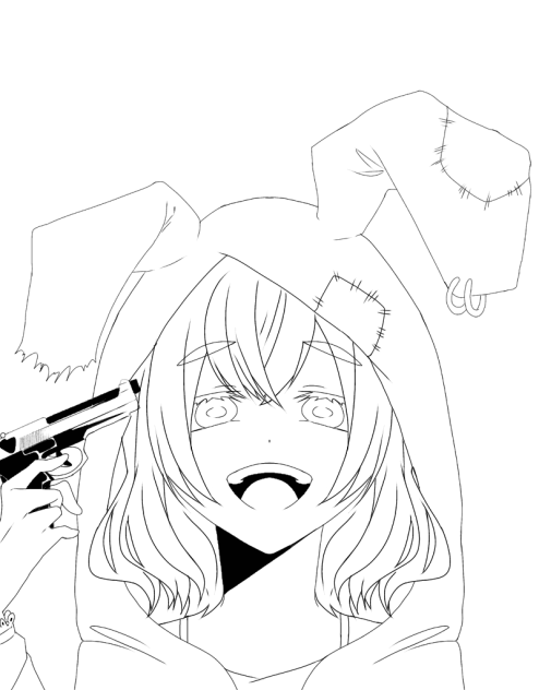 コウカツ　兎　線画