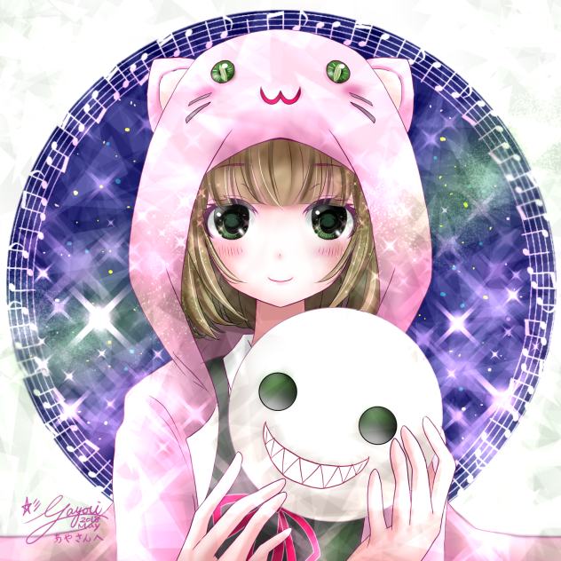 緑目猫パーカー