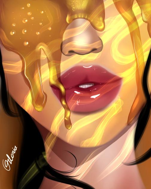 glossy and shiny honey