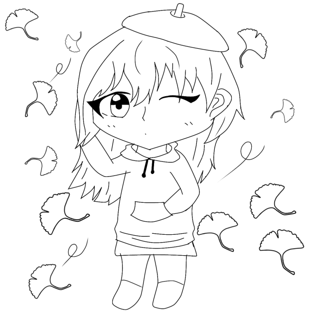 フリー線画(秋)