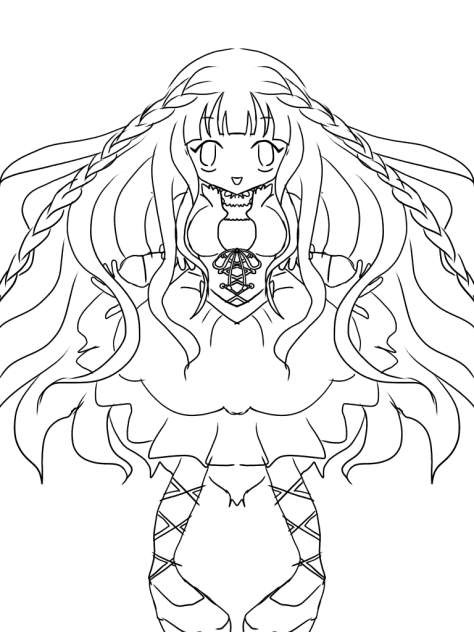 女の子1 線画