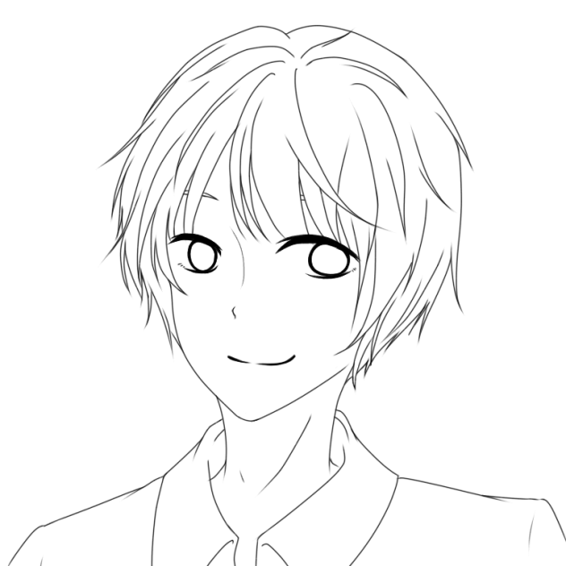 ドヤ顔の男の子 線画