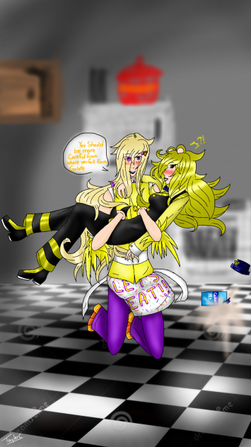 Chica and Goldie (genderbend)