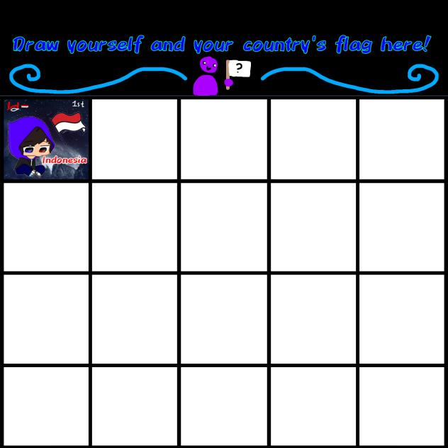 Draw yourself and the country's flag