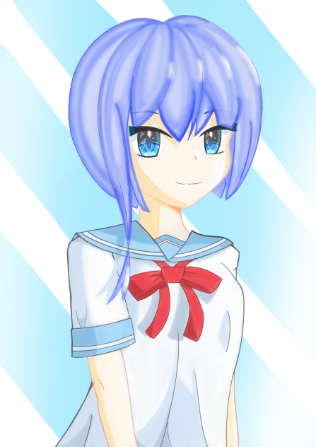 青髪の女の子
