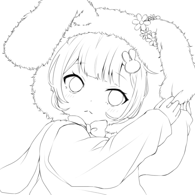 ぬりえ(毛づくろい)