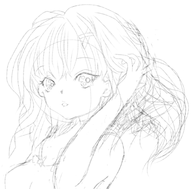 ボブヘアーくらいの下書き