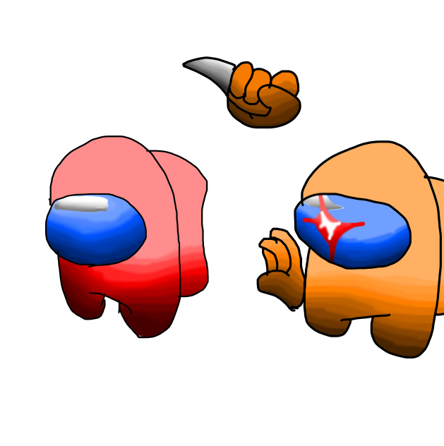 Among us red small HD and orange smallHD