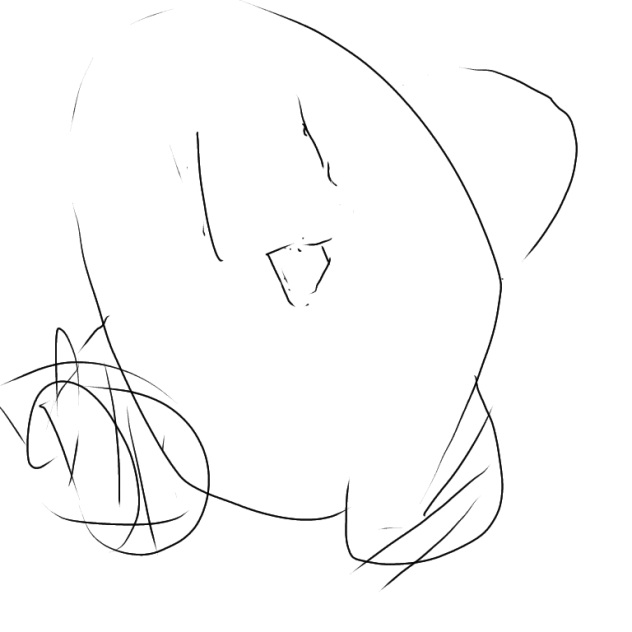 左手で描いたカービィ