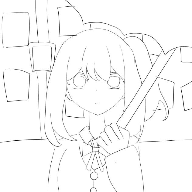 モノクロのセカイ　線画