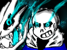 Sans Hello Megalomaniac pixel art