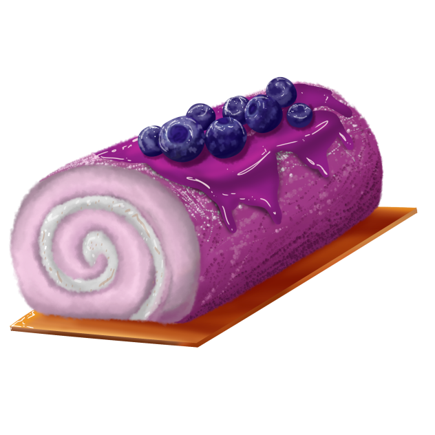 Blueberry swiss roll