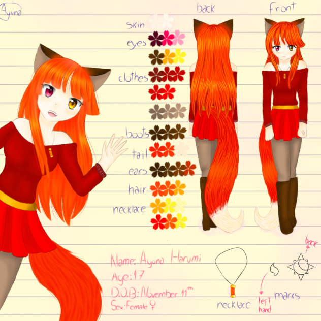 Ayuna Harumi - Character design
