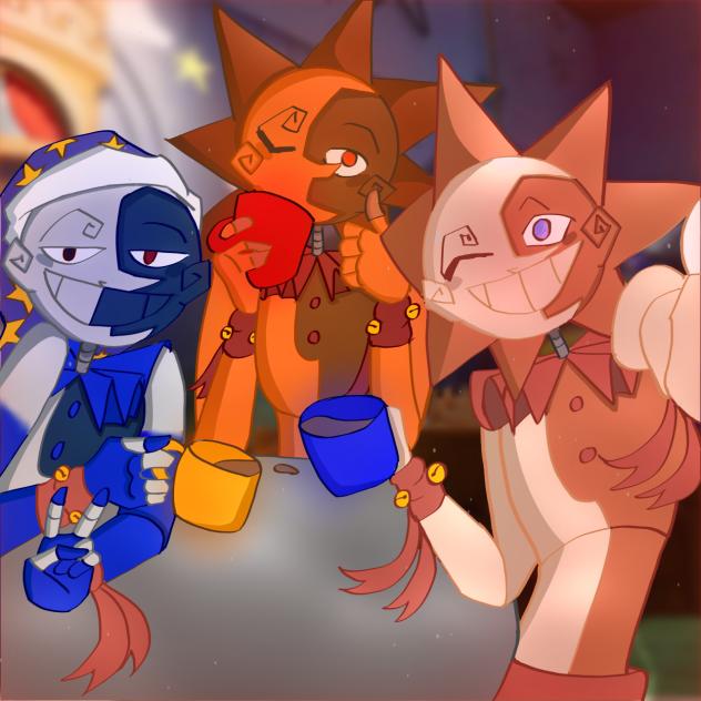 Sun, Solar, and Moon having coffee =)