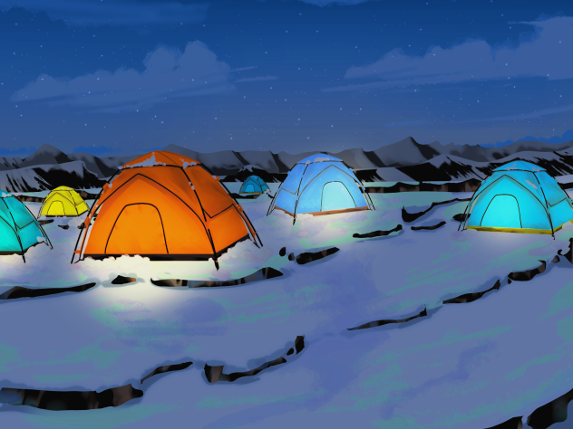 IBM2502 campsite on snowy mountainb