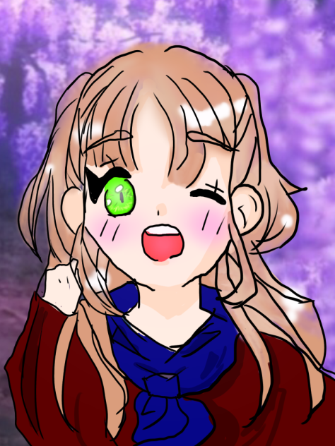 藤の花を見にきた少女