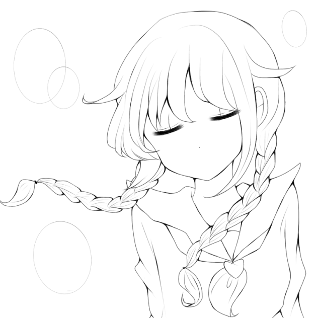 女の子　線画