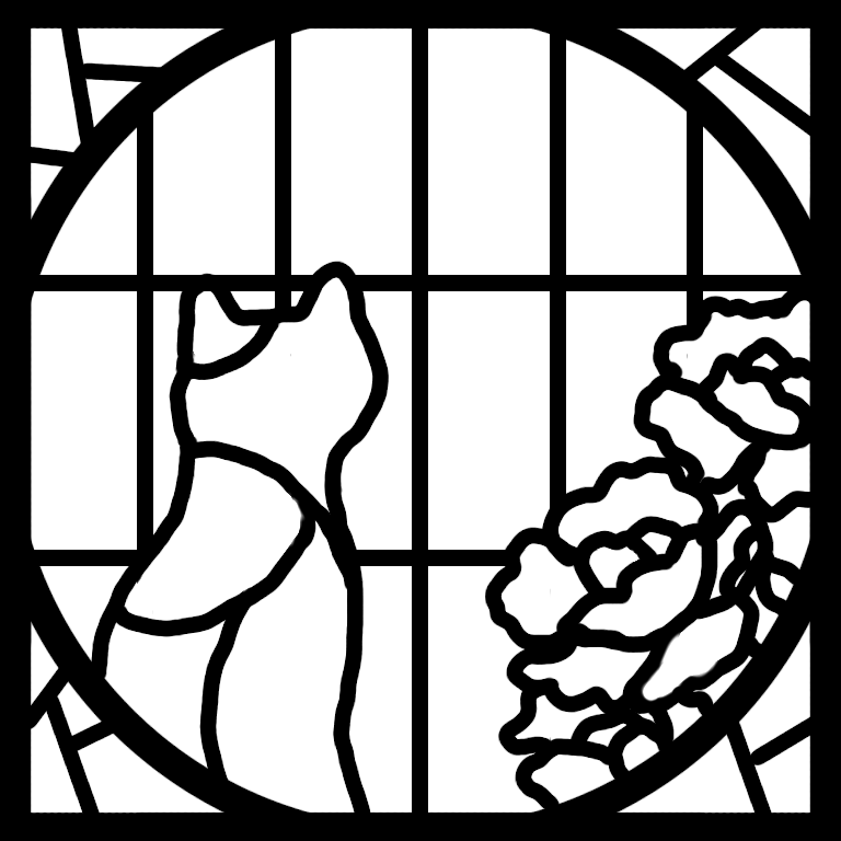 ステンドグラス猫２線画 Ibispaint