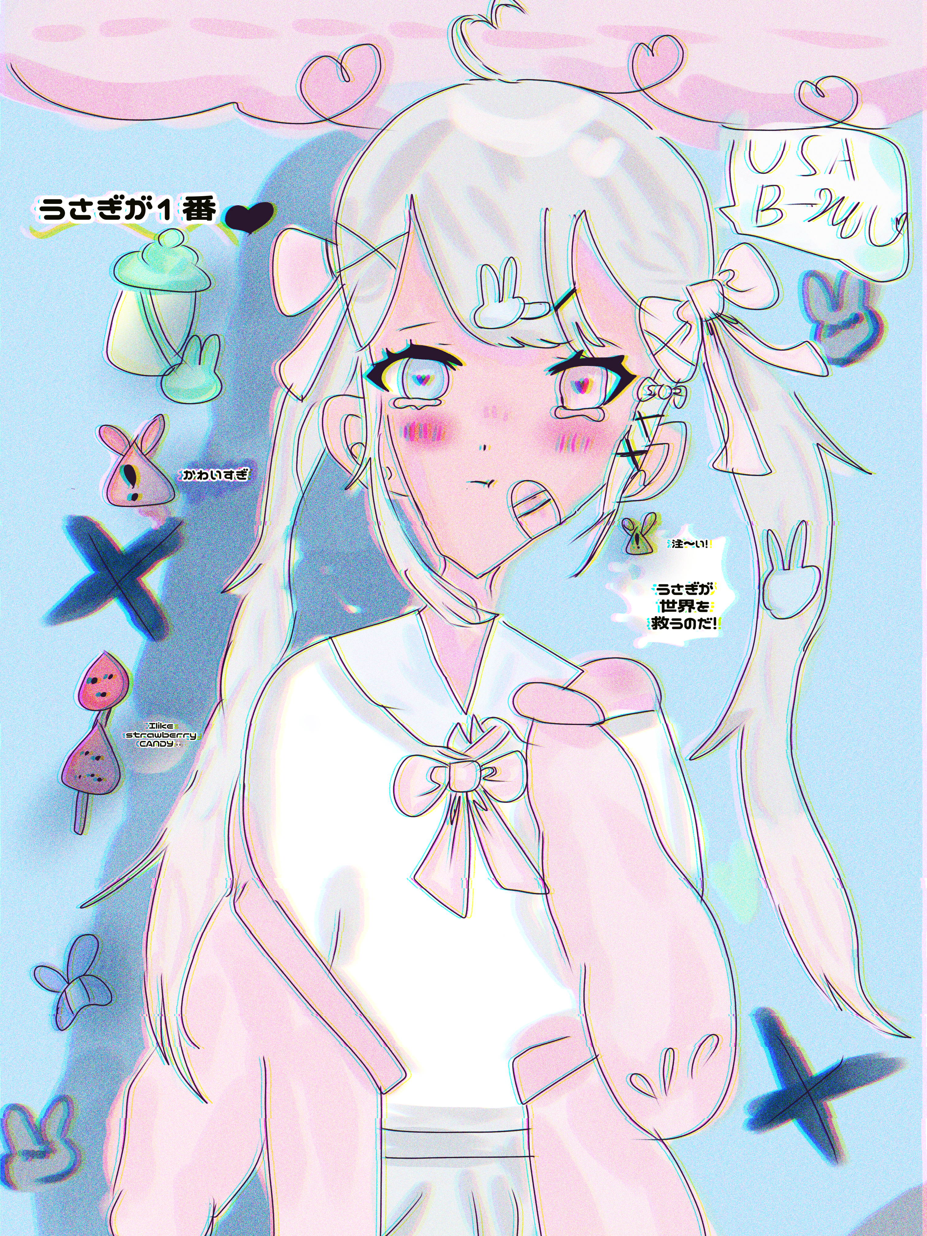 本気で描いた神絵師(いちご飴様へ)ファンアート(羽兎ちゃん)描いた