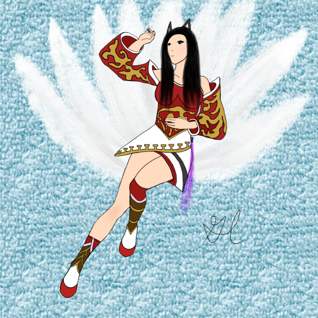 Ahri on a carpet
