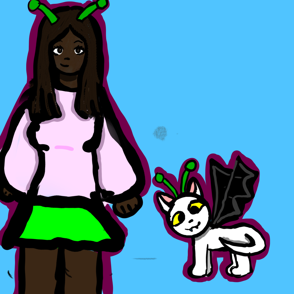 My oc and her pet - ibisPaint