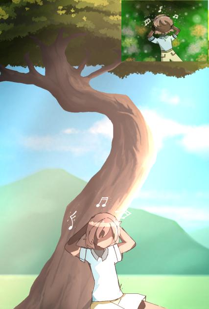 Chilling under the tree