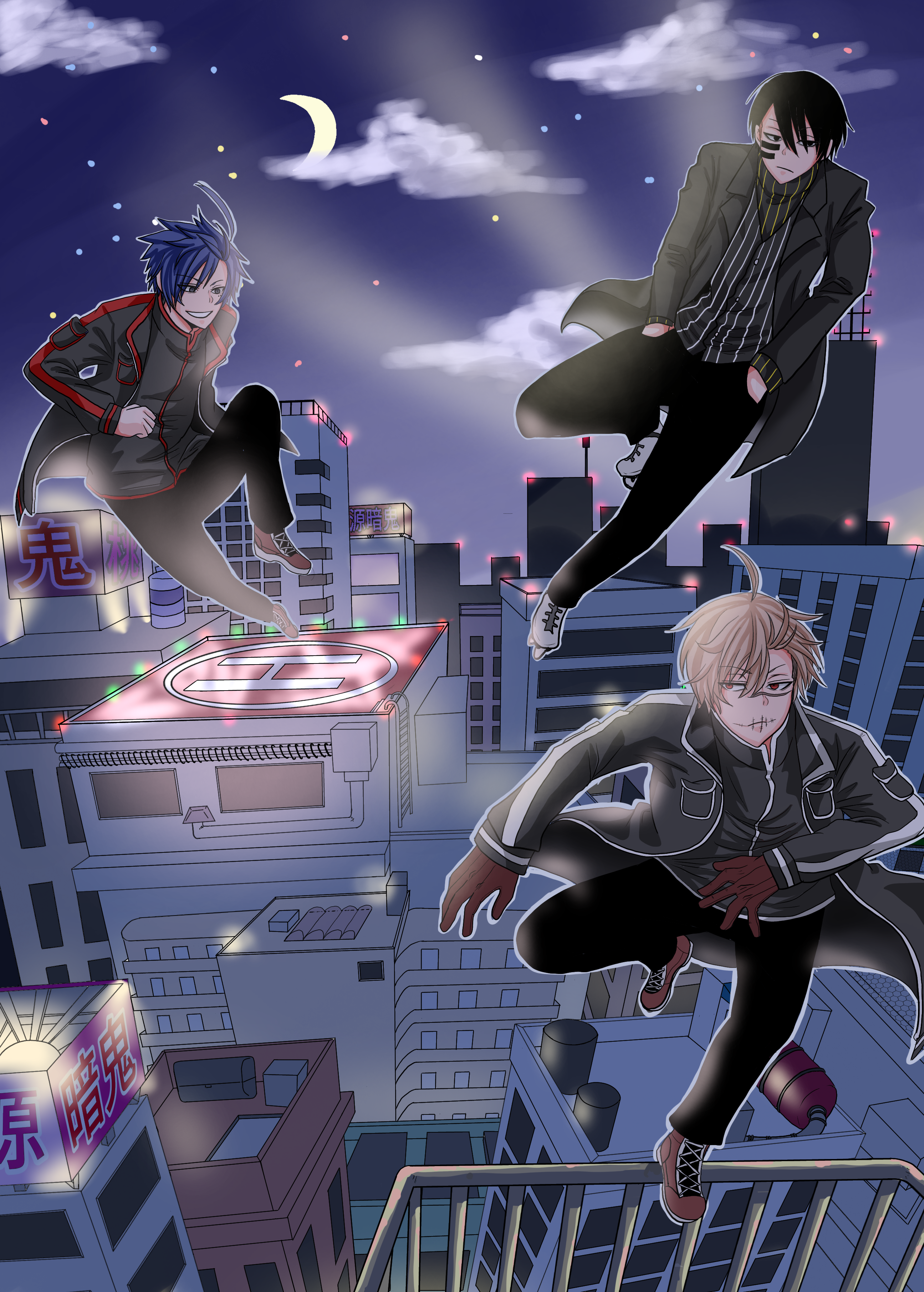 鬼っちイラスト色紙　雲の上はいつも晴れの 鬼っちイラスト色紙 雲の上はいつも晴れの - イラスト