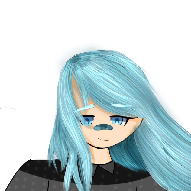 wavy blue hair girl