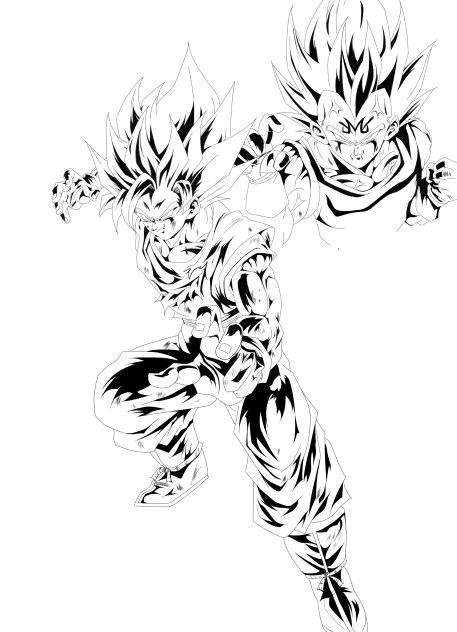 【線画配布】超サイヤ人2孫悟空
