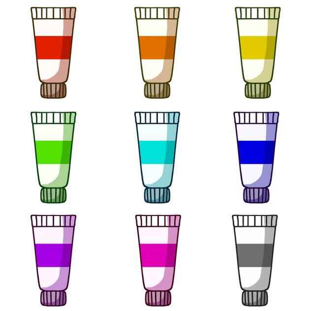 Paint tube stamps