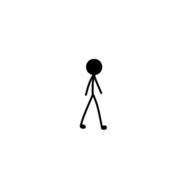 Relaxed Walk Stick Figure