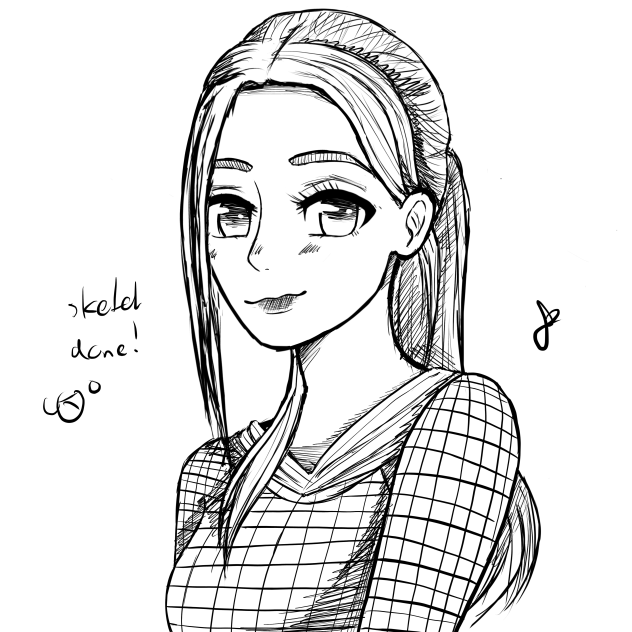 Sketch of a cute girl