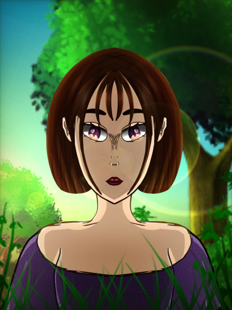 The girl in the graden