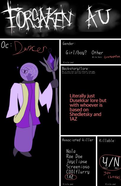 ANOTHER FORSAKEN AU OC😼😼😼