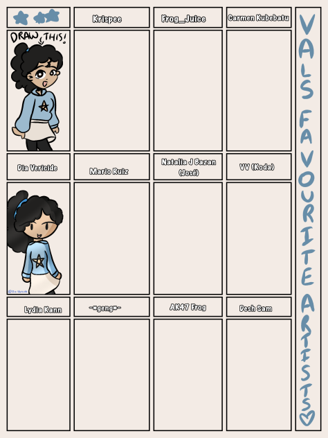 ahh its Val's fav artists