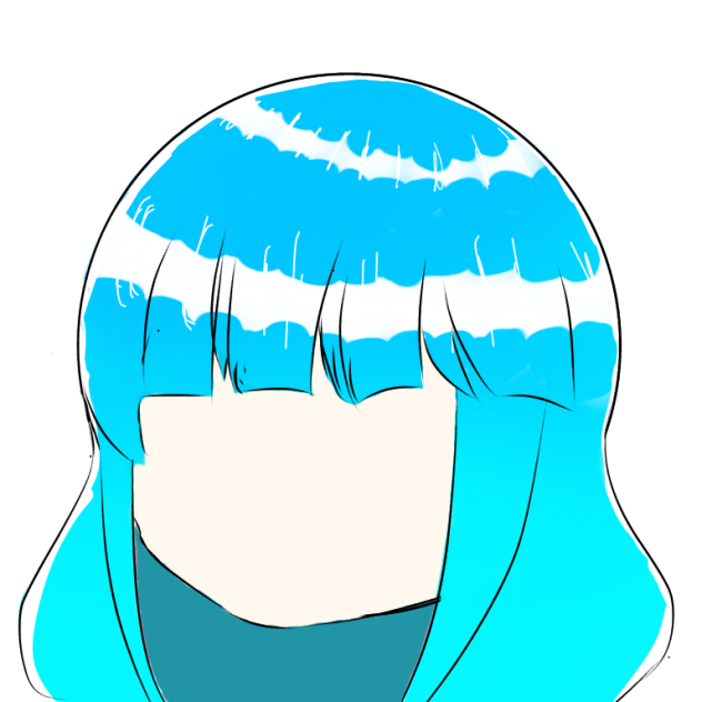 簡単な髪の描き方   (ビュー固定)