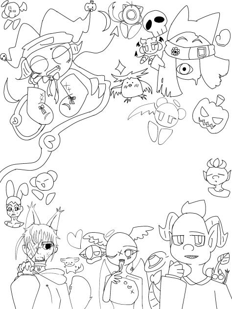 ハロウィン線画