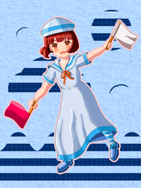 マリンルックの女の子