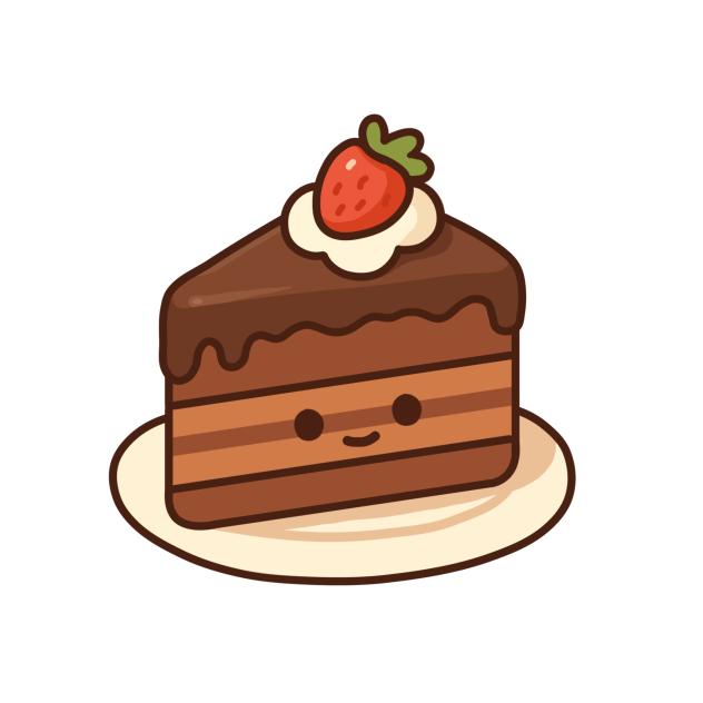 cute chocolate cake with strawberry