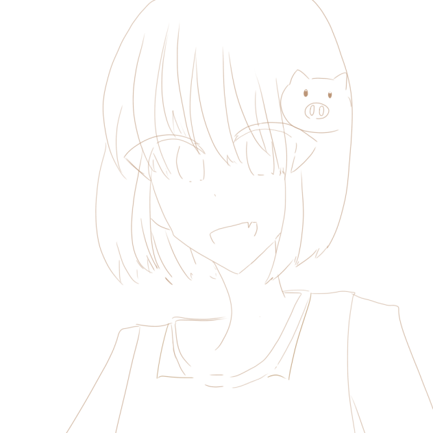 初描きシャオさん！線画