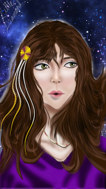 dreamy eyes and starry night