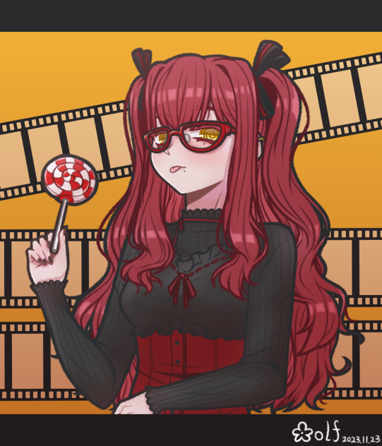 glasses girl painting
