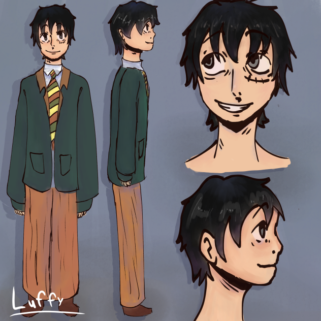 luffy com roupas novas