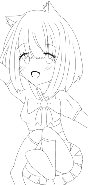 ねこねこ (lineart)