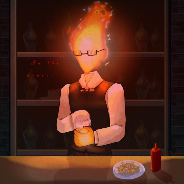 “In The Diner.” - Grillby (Undertale)