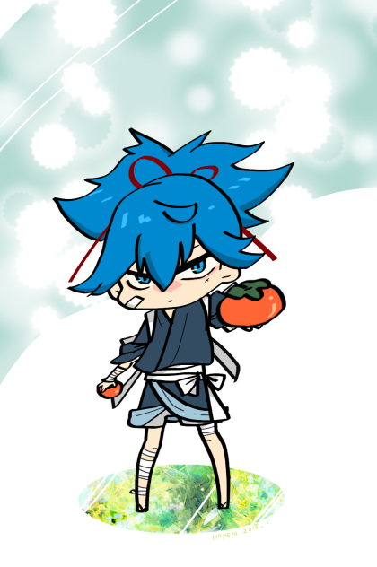 柿をどうぞする小夜左文字(刀剣乱舞)