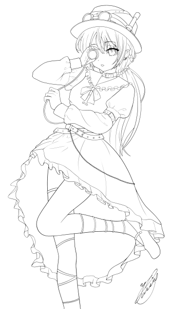 想い人が見えるスコープ（線画）