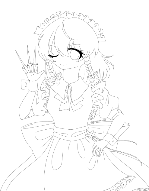 咲夜さん　塗り絵