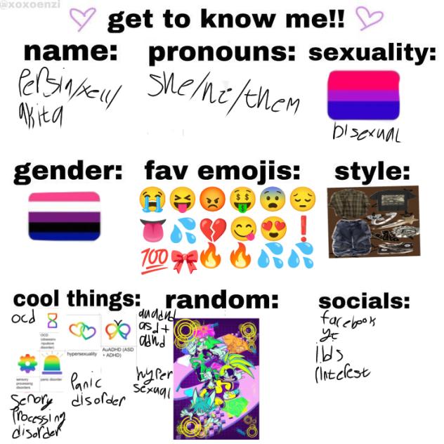 get to know me XD