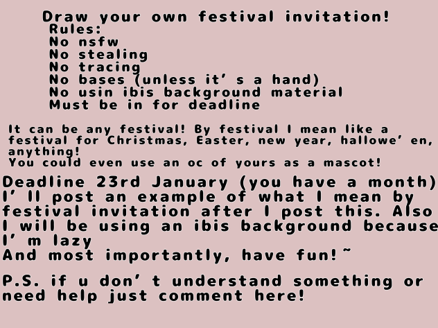 Information for a Festival Invitation